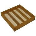 4-Section Alder Wood Cutlery Tray with Melamine Base