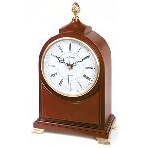 River City Clocks Radio-controlled Arch Mantel Clock with Pineapple Finial - 12 Inches...