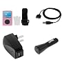 Durable Flexible Soft Pink Silicone Skin Case with Belt Clip and Armband + USB Car + USB Home Travel Charger + USB Data Cable for Sandisk Sansa Fuze