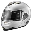 GLX DOT Bluetooth Full Face Modular Flip Up Motorcycle Helmet Silver X-Large