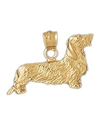 Dazzlers Solid 14 karats gold Dachsund Dog Charm Pendant Available in three colors from jewelsberry (weights: 2.0 grams only)