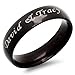 Personalized 6mm Stainless Steel Black Shiny Ring - Free Engraving