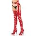 5 Inch Women's Sexy Boots Stretch Chap Boot Side Zip Single Sole Boot Red Stretch Patent CLEARANCE