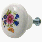 Amerock 14204 White Floral Ceramic Knob