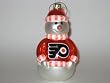 PHILADELPHIA FLYERS 6" tall and 3" wide Blown Glass Snowman CHRISTMAS ORNAMENT