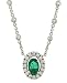 Oval Emerald(.48ct)/Pave Diamond(.25ct) Pendant w/Chn