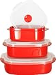Calypso Basics 3-Piece Microwave Steamer Set, Red