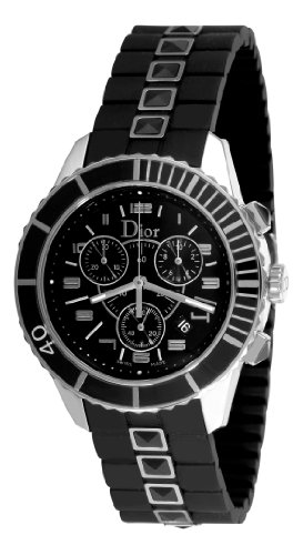 Christian Dior Unisex CD114317R001 Christal Chronograph Diamond Black Dial Watch Christian Dior Unisex CD114317R001 Christal Chronograph Diamond Black Dial Watch