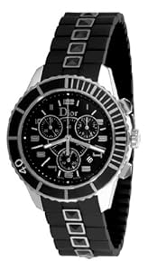 Christian Dior Unisex CD114317R001 Christal Chronograph Diamond Black Dial Watch