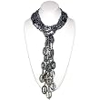 HinsonGayle Glamour Collection "GLORIA" Black Triple Strand Cultured Pearl Lariat Necklace
