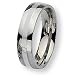Sterling Silver Center Polished Stainless Steel Ring (6.0 mm) - Sizes 6-13