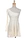 Anna-Kaci S/M Fit Beautiful Off White One Shoulder Lace Romantic Style Dress