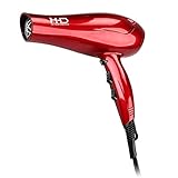 MHD Professional Salon Hair Dryer Negative Ionic 1875W DC Motor Blow Dryer with Styling Concentrator Nozzle and Diffuser 2 Speeds 3 Heat Settings Cold Shot Button ( Red)