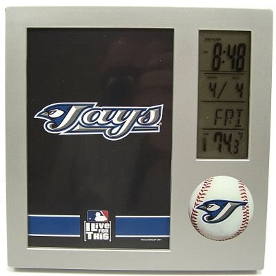 TORONTO BLUE JAYS LCD DESK CLOCK ALARM PHOTO FRAME