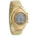 The only men's Gold Quartz Talking Watch that has time, alarm, calendar, timer annoucement with clear male voice. The watch has LCD time and calendar display. Gold case with a gold expansion band. Easy to set, easy to maintain. 12/24 hour format. 1 lithium battery (included). Face size: 1 3/8" diameter.