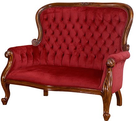Victorian Spoon-Back Two-Seater Armchair