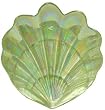 Large Glass Scallop Shell Fern Green Plate 11 3/4" x 11 1/2"