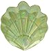 Large Glass Scallop Shell Fern Green Plate 11 3/4" x 11 1/2"
