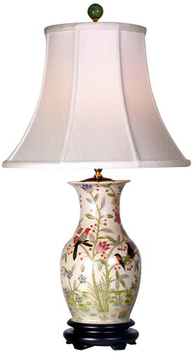 Flowers and Birds Porcelain Vase Table Lamp