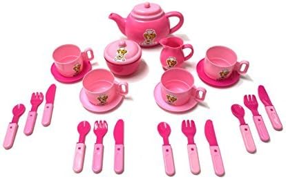 Tea Party Play Set 25pcs With Cups, Plates, Forks, Knifes &amp; Spoons, Brand New In Box by Envo Toys
