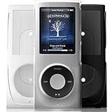 iSkin ISKN4GGRO 4G iPod Nano Silicon Skin Protector - Groove (White/Clear/Black)