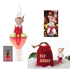  Elf on the Shelf Bundle Gift Set - Includes Elf on the Shelf Figurine in Velvet Pouch, Elf Bubble Night Light and an Elf Jingle Buddy Ornament