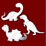Pack of 3 Etched Dinosaur Mirrors for Boys Bedroom (10cm each)