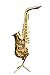 Saxophone Christmas Tree Ornament - Gold with Crystals