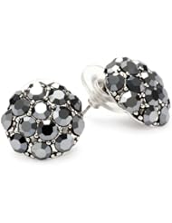 Yochi Hematite Gunmetal Stone Burst Stud Earrings