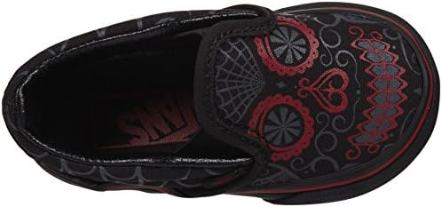 Vans Baby Boys' TM Skull Slip-On (Toddler) - Black/Chili Pepper - 4 Infant