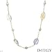 DV ITALY Majestic Necklace With Amethysts, Citrines, Quartz and Simulated gems Made of 14K/925 Gold plated Silver. Total item weight 43.0g Length 27in