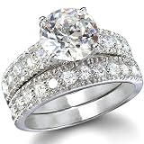 Eve's Vintage Style Cubic Zirconia Wedding Ring Set