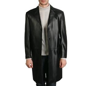 BGSD Men's New Zealand Lambskin Leather Walking Coat