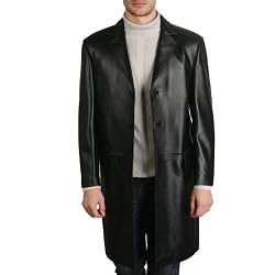 BGSD Men's New Zealand Lambskin Leather Walking Coat