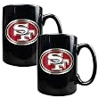 NFL San Francisco 49ers Two Piece Black Ceramic Mug Set - Primary Logo
