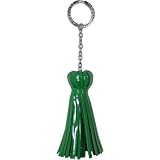 Shamrock Green Baekgaard Patent Leather Tassel Keyring or Key Chain