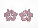 Pink Hibiscus Wooden Earrings title=