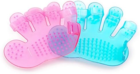 NUOi Pet Bath Brush Gloves Cats and Dogs Bath Massage Finger Random Colors 5.51"x3.54"