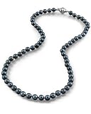 6.0-6.5mm Japanese Akoya Black Pearl Necklace- AA Quality