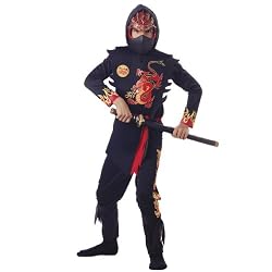Ninja Black Dragon Boys Costume - Child Medium 8-10
