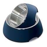 Petmate Stainless Style Pet Bowl Medium, Blue/Stainless Steel