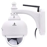 Agasio A622W Outdoor Wireless Pan/Tilt IP Camera with IR-Cut Off Filter for TRUE COLOR Images (Not Washed Out), Auto-Iris (Auto-Brightness Adjustment), IP66 Waterproof Enclosure, 50ft Nightvision, 4mm lens (72? Viewing Angle), Synology & Blue Iris Compatible, Pan 360? Tilt 90?, White