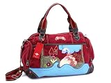 オイリリー　Oilily　Swan Applique　白鳥柄　マザーズバッグ　ダークレッド　Diaperbag　DarkRed