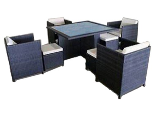 POLY-RATTAN GARTENMÖBEL von PRIME TECH® 'Modell CUBIO' * Ausführung in schwarz - Exclusive Gartenmöbel Picture