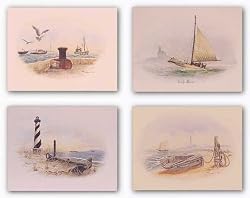 Bay Harbor-Beached-Early Breeze-The Cape Lighthouse Set by Howard Burger 11"x14" Art Print Poster