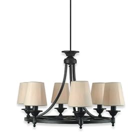 Royce Lighting RLCH204 6-43 Outdoor Six-Light Chandelier Dark Wood with Beige Weather... by Royce Lighting