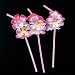 (48) Pink Tropical Flower Lei Straws