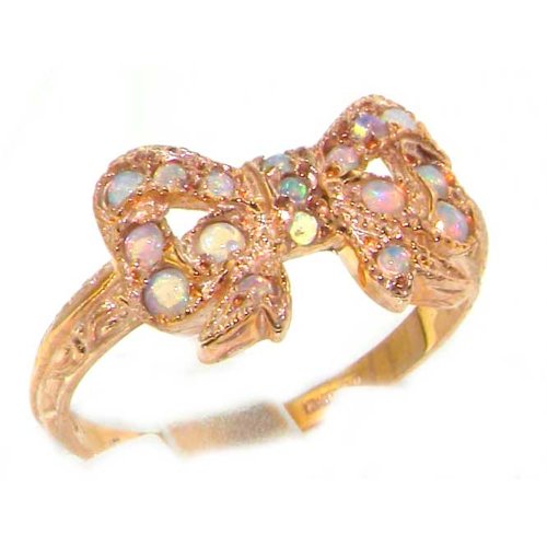 Click To Luxury 9K Rose Gold Womens Colorful Fiery Opal Vintage Style Bow Ring - Finger Sizes 5 to 12 Available Details... Luxury 9K Rose Gold Womens Colorful Fiery Opal Vintage Style Bow Ring - Finger Sizes 5 to 12 Available