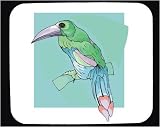 Decorated Mouse Pad with green, multicolored, haematopygus, aulacorhynchus, bird, tropical
