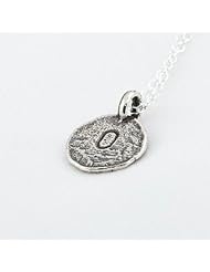 Hand Stamped Sterling Silver Pendant - Initial O